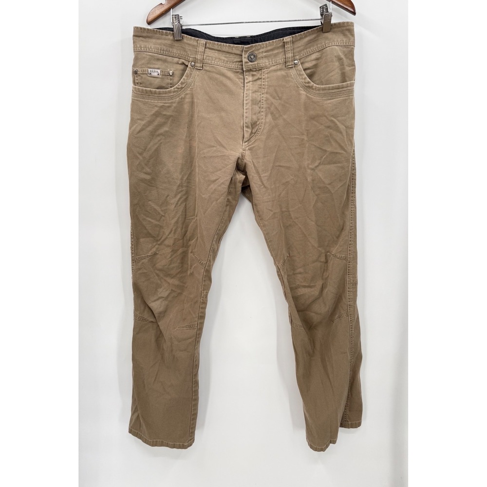 Kuhl 38x32 Rydr Pants Mens Khaki Tan Articulated Knee Canvas Workwear Hiking